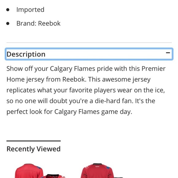 CALGARY FLAMES Jersey Reebok Medium NWT New with tags - Picture 14 of 16